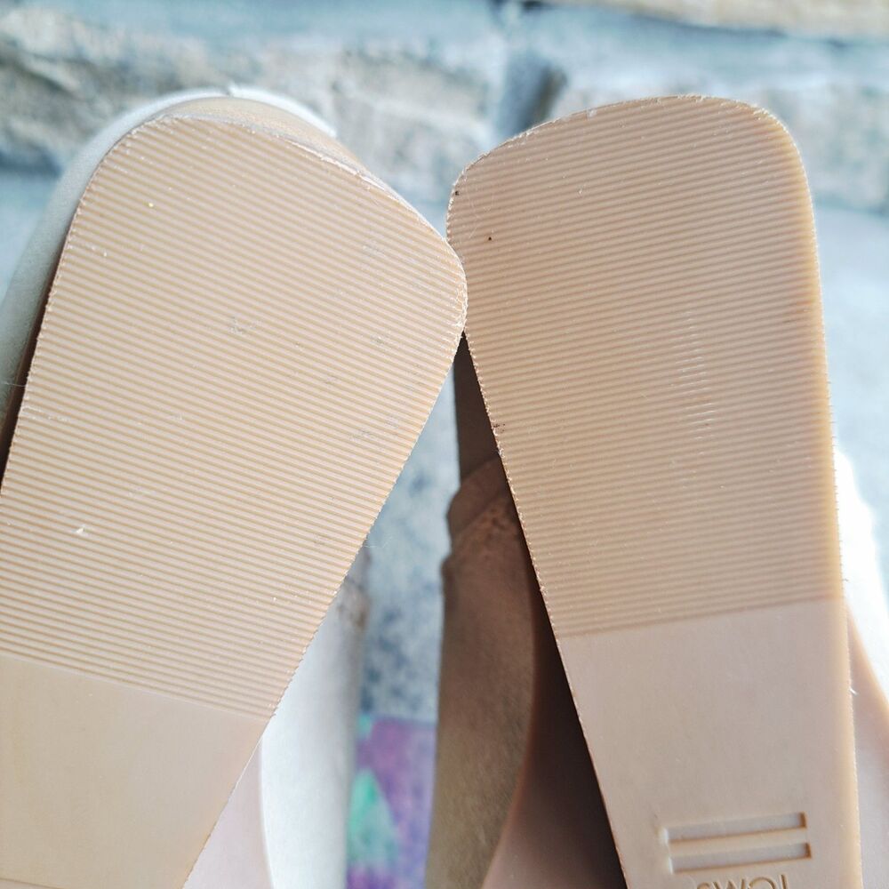 Toms Kaia Oatmeal Suede Wedge Ankle Boots Womens Size 8 Comfort Boho Festival - Picture 10 of 11